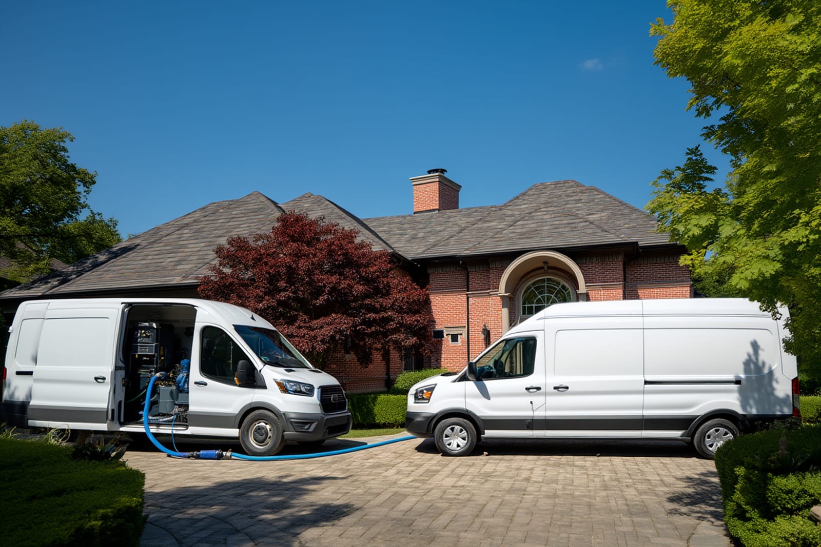 Burst pipe aftermath with water pooling on floor in Austin residential kitchen