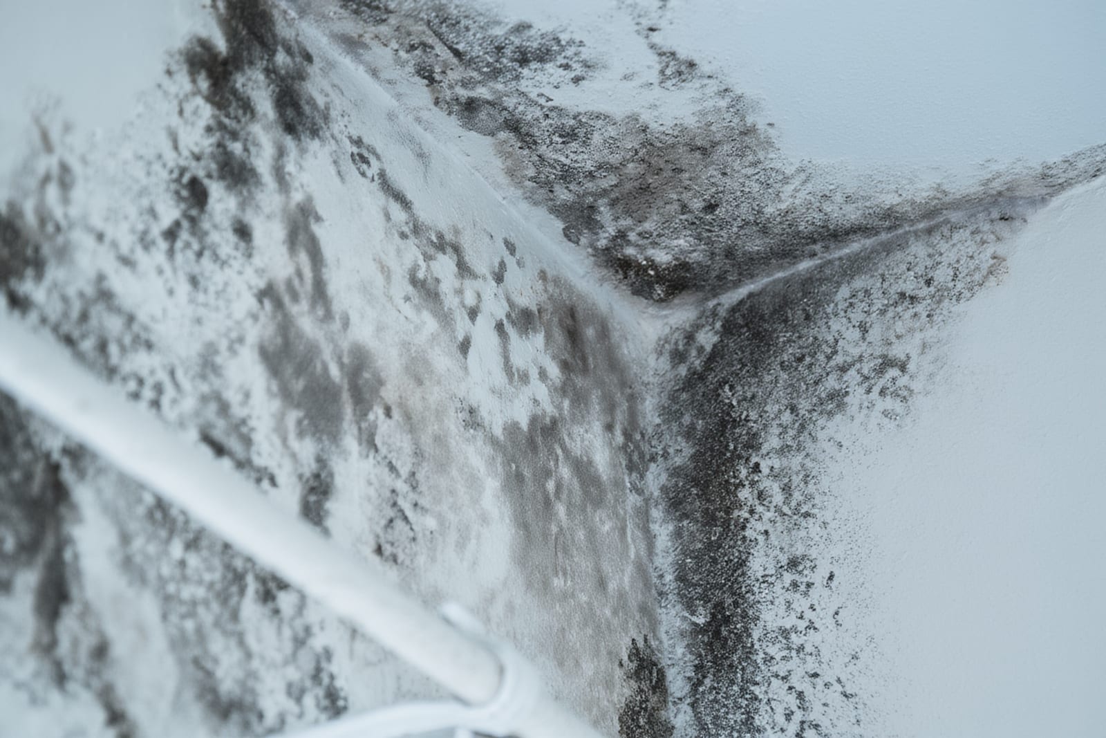 Visible mold growth on a wall surface indicating active moisture problem