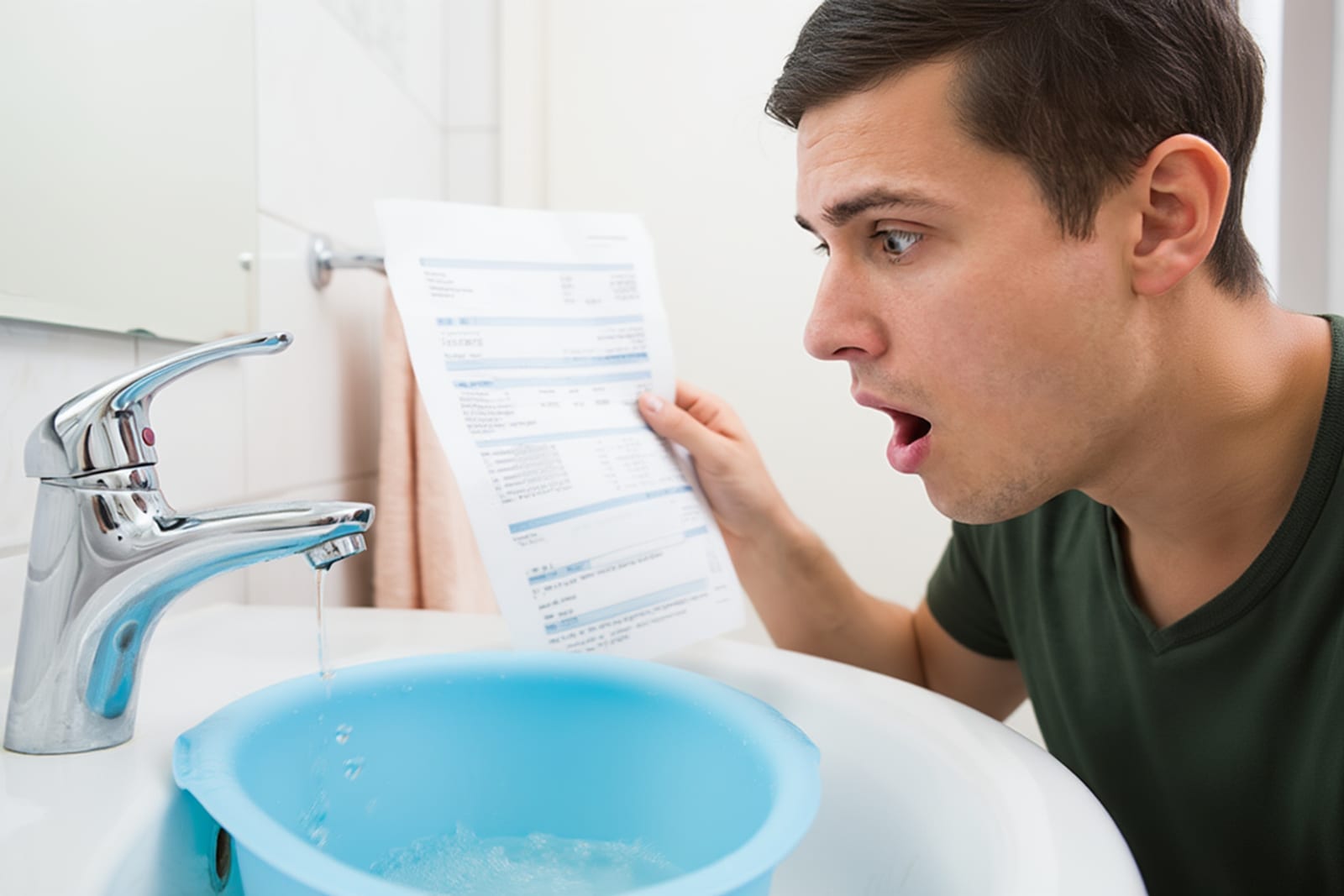 Water meter showing unusually high usage indicating a potential hidden plumbing leak