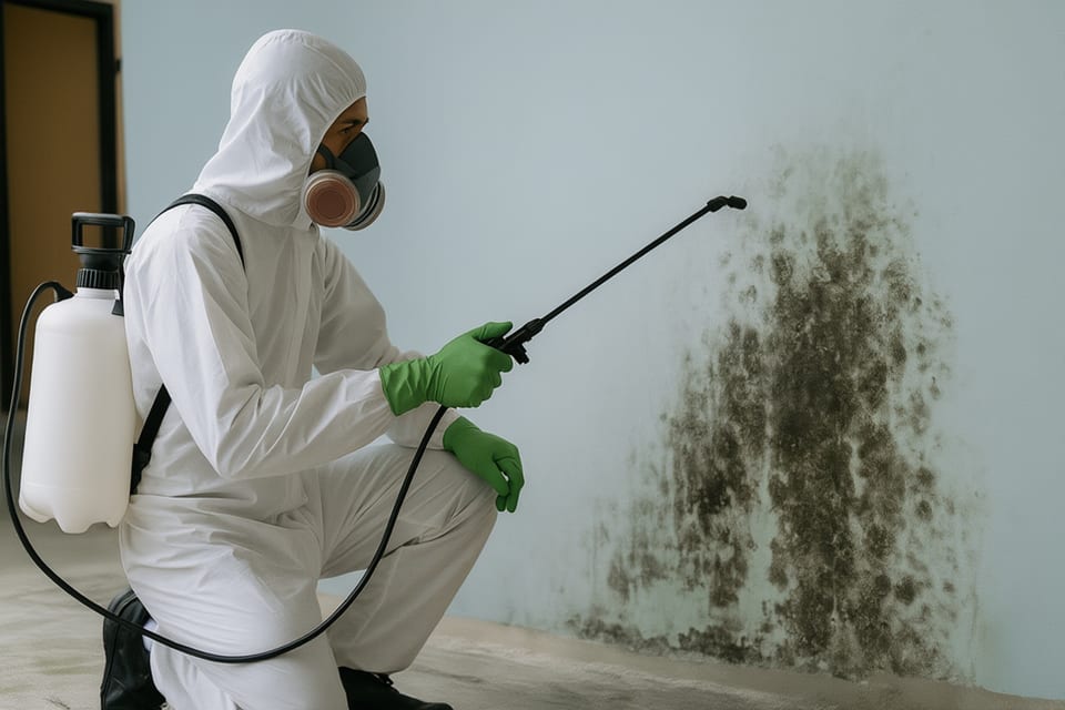 Mold growth on wall before professional remediation treatment